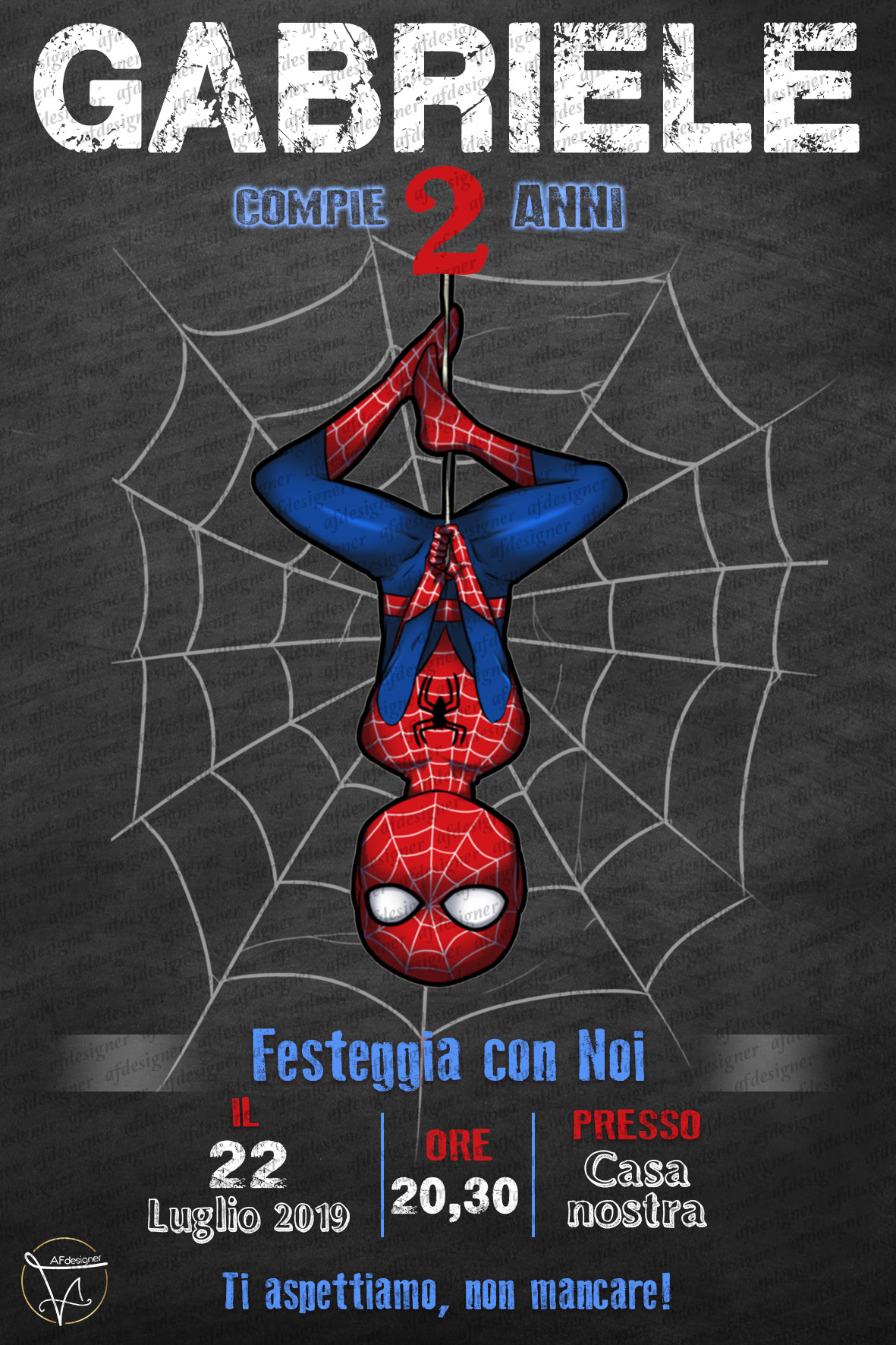 SPIDERMAN Invito digitale – AFdesigner