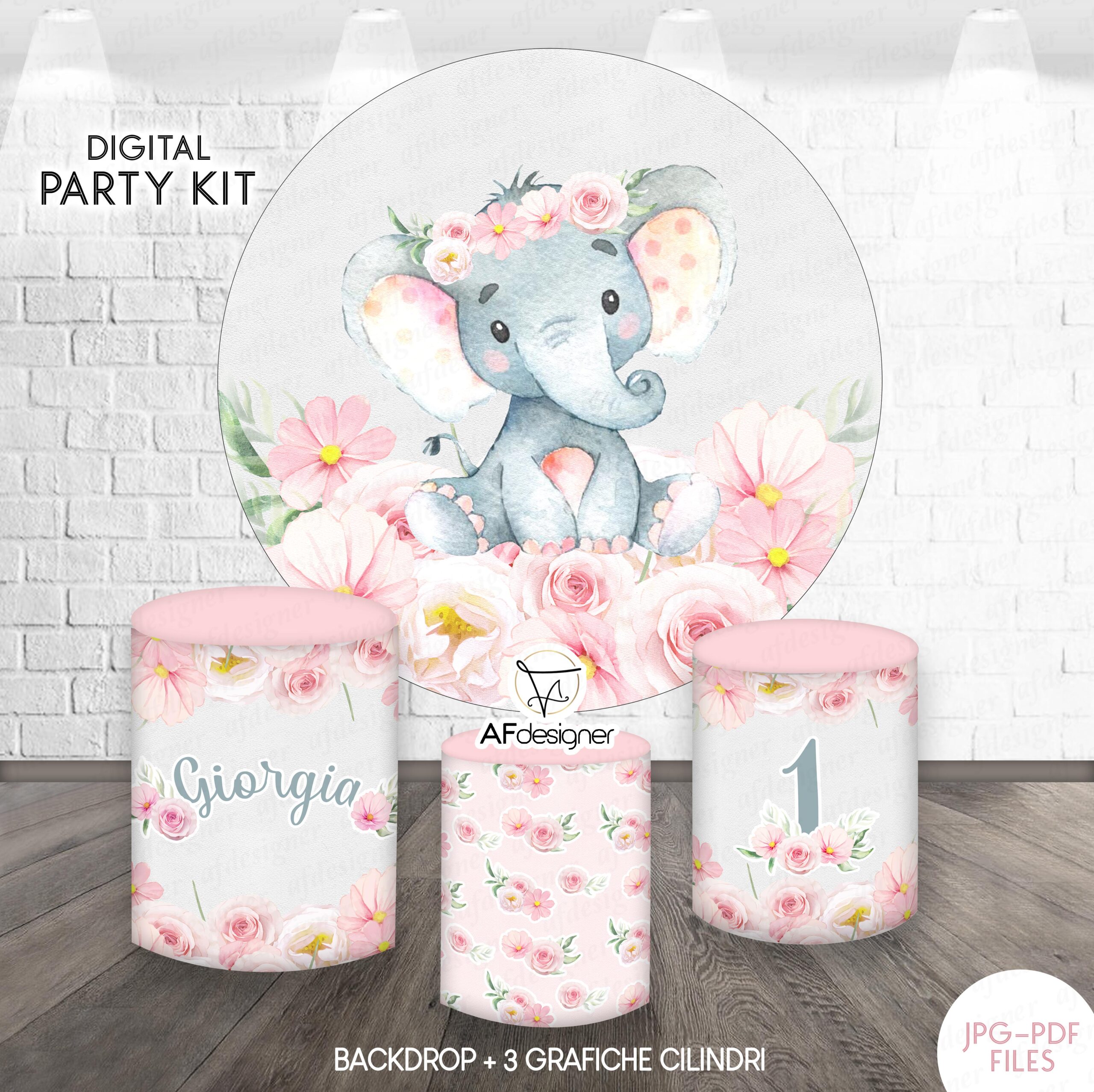 ELEFANTINO Party Kit digitale – AFdesigner