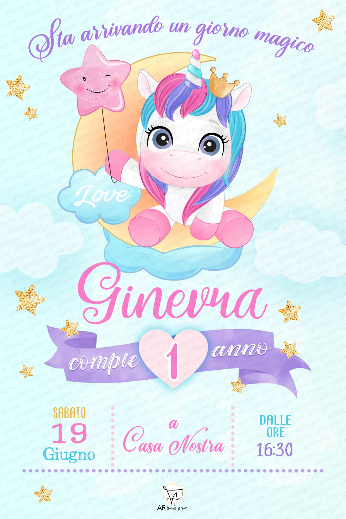 UNICORNO Invito digitale – AFdesigner